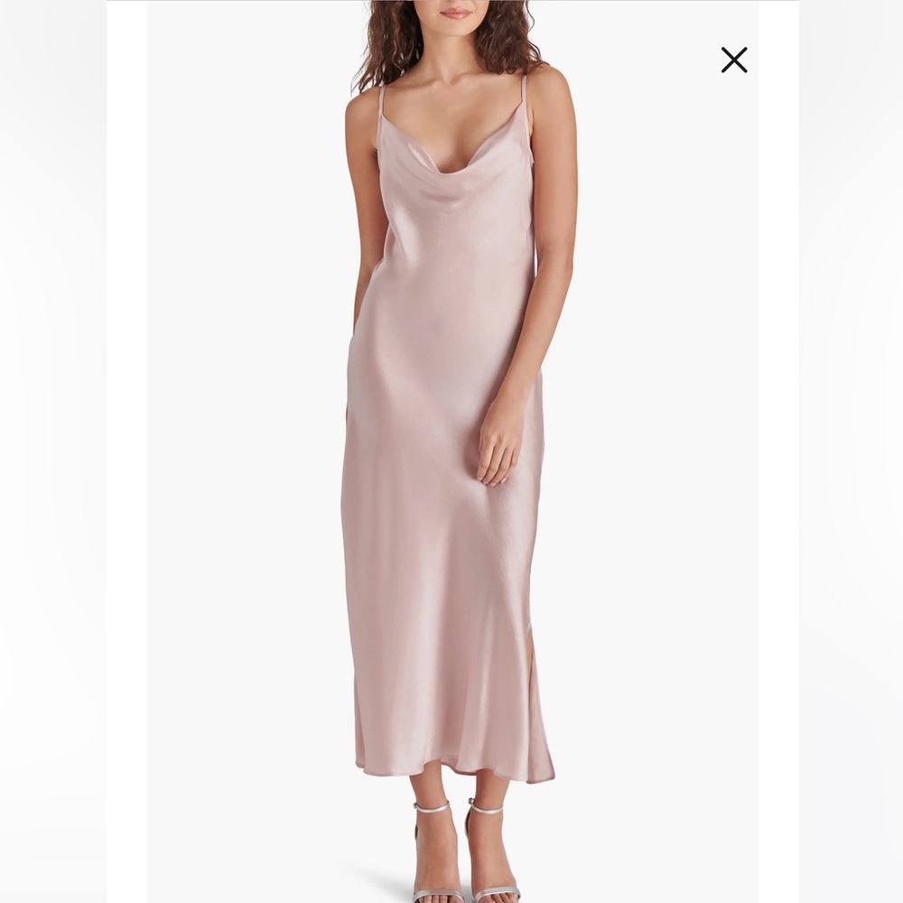 Satin Midi Slip dress-Steve Madden